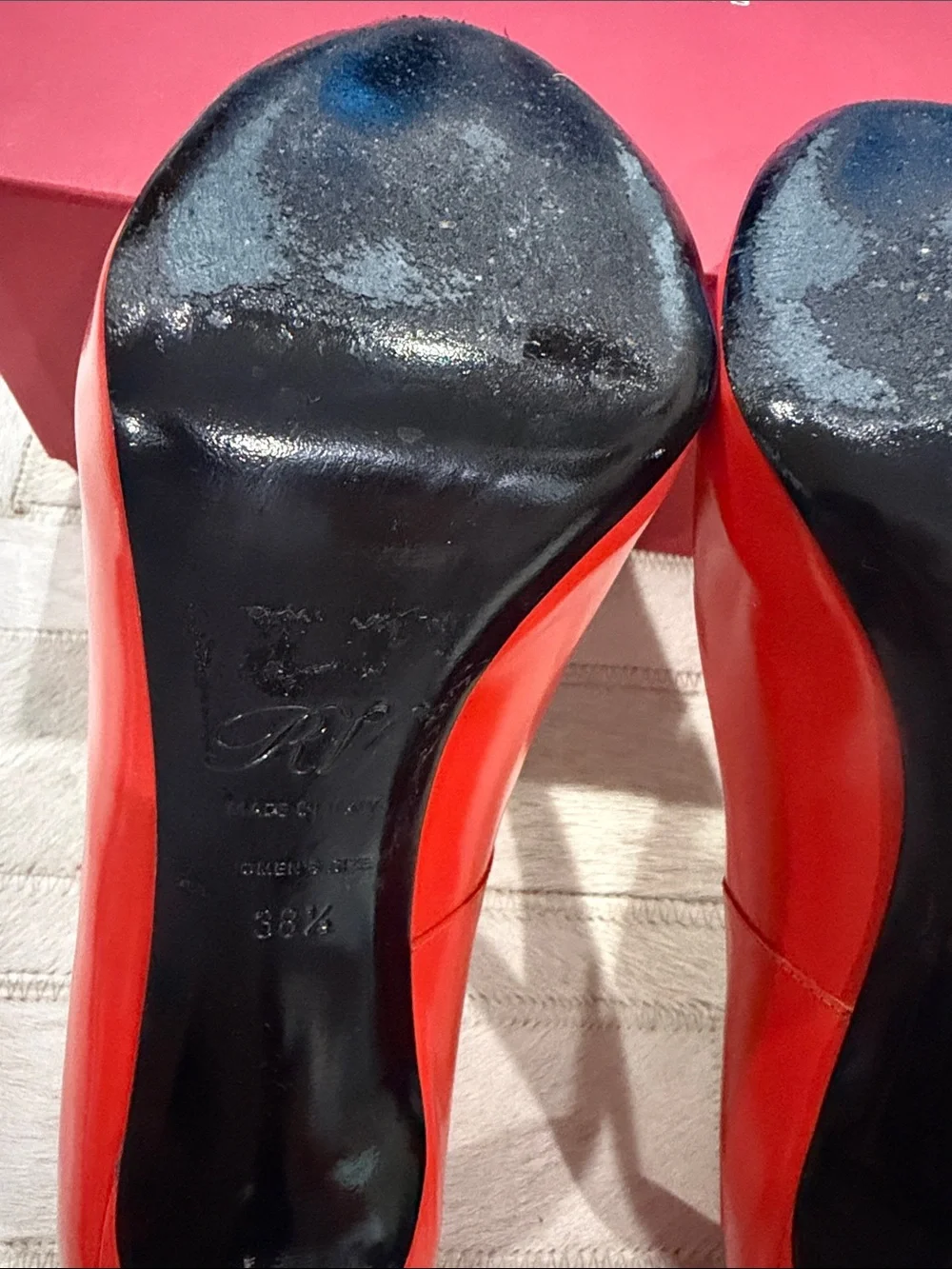 Roger Vivier fire Red Patent Peep-Toe Stiletto Pumps - Classic High Heel